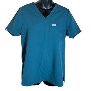 Figs womens slim Catarina scrub top green blue medium fw1000